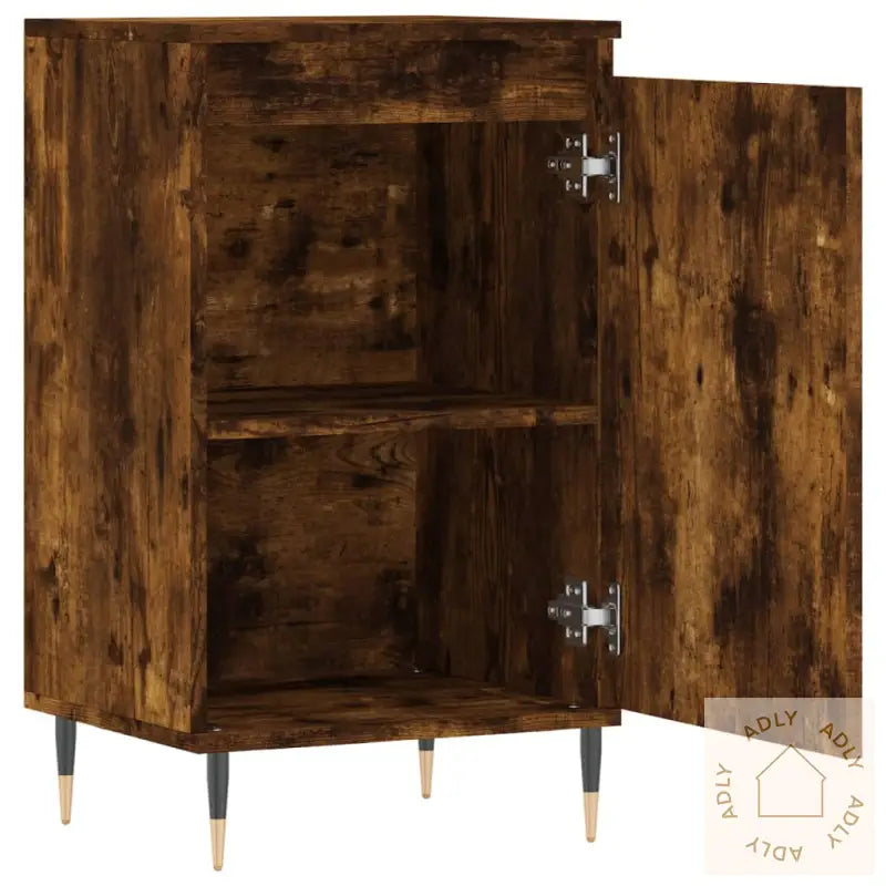 Skjenker 2 Stk Røkt Eik 40X35X70 Cm Konstruert Tre