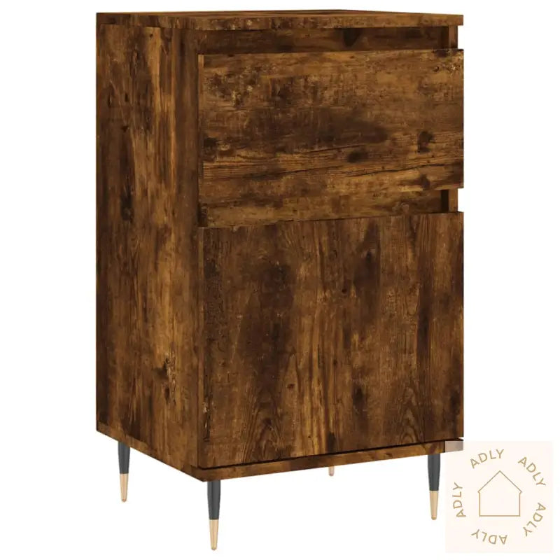 Skjenker 2 Stk Røkt Eik 40X35X70 Cm Konstruert Tre