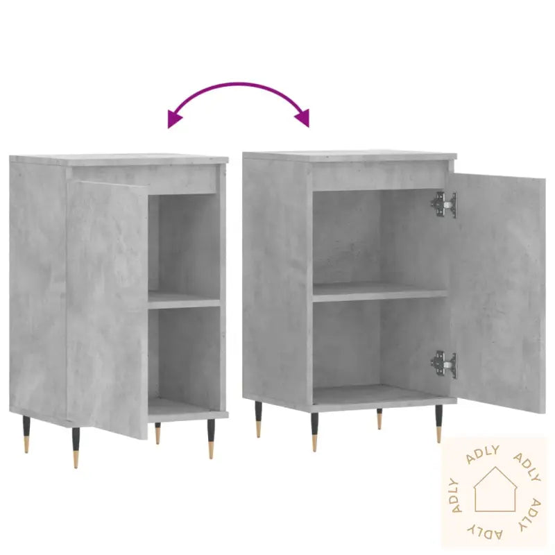 Skjenker 2 Stk Betonggrå 40X35X70 Cm Konstruert Tre