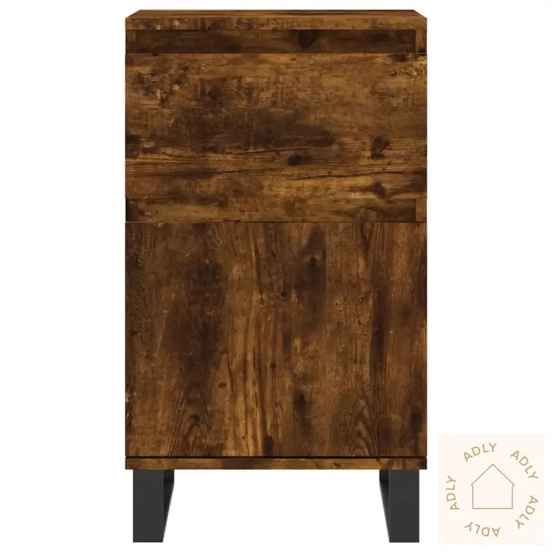 Skjenker 2 Stk Røkt Eik 40X35X70 Cm Konstruert Tre
