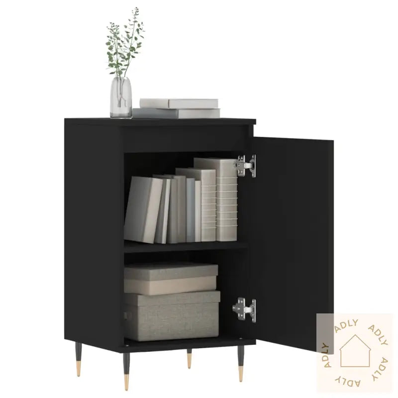 Skjenk 2 Stk Svart 40X35X70 Cm Konstruert Tre