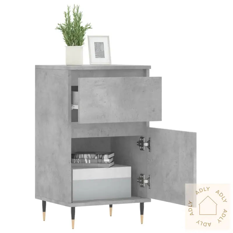 Skjenker 2 Stk Betonggrå 40X35X70 Cm Konstruert Tre