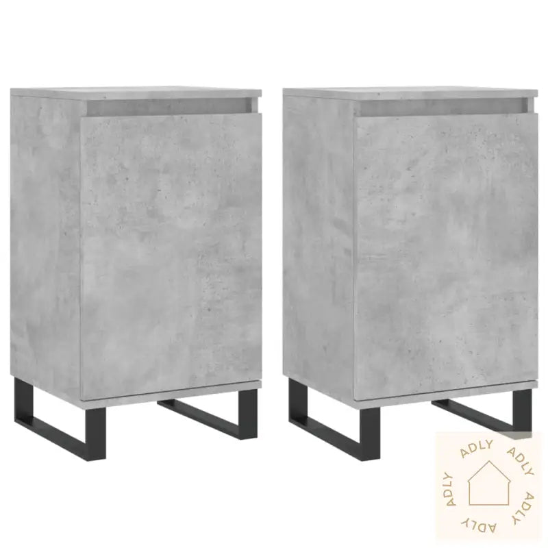 Skjenker 2 Stk Betonggrå 40X35X70 Cm Konstruert Tre