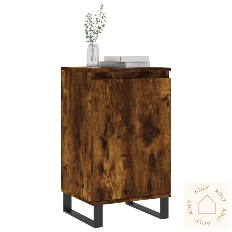 Skjenker 2 Stk Røkt Eik 40X35X70 Cm Konstruert Tre