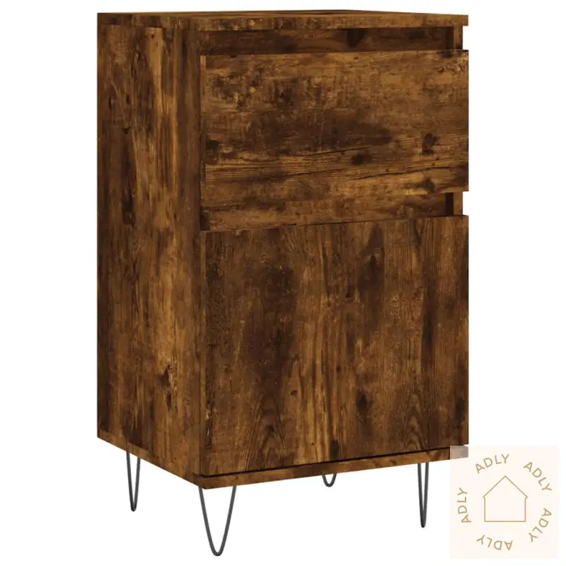 Skjenker 2 Stk Røkt Eik 40X35X70 Cm Konstruert Tre