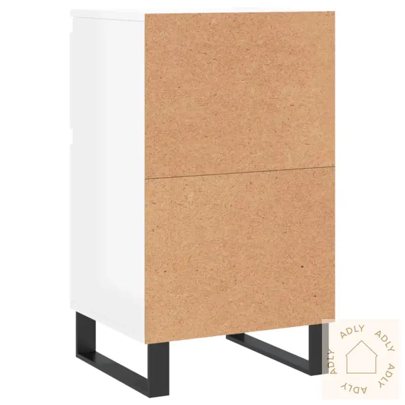 Skjenker 2 Stk Høyglans Hvit 40X35X70 Cm Konstruert Tre