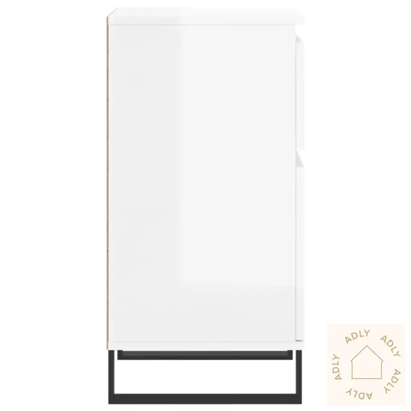 Skjenker 2 Stk Høyglans Hvit 40X35X70 Cm Konstruert Tre