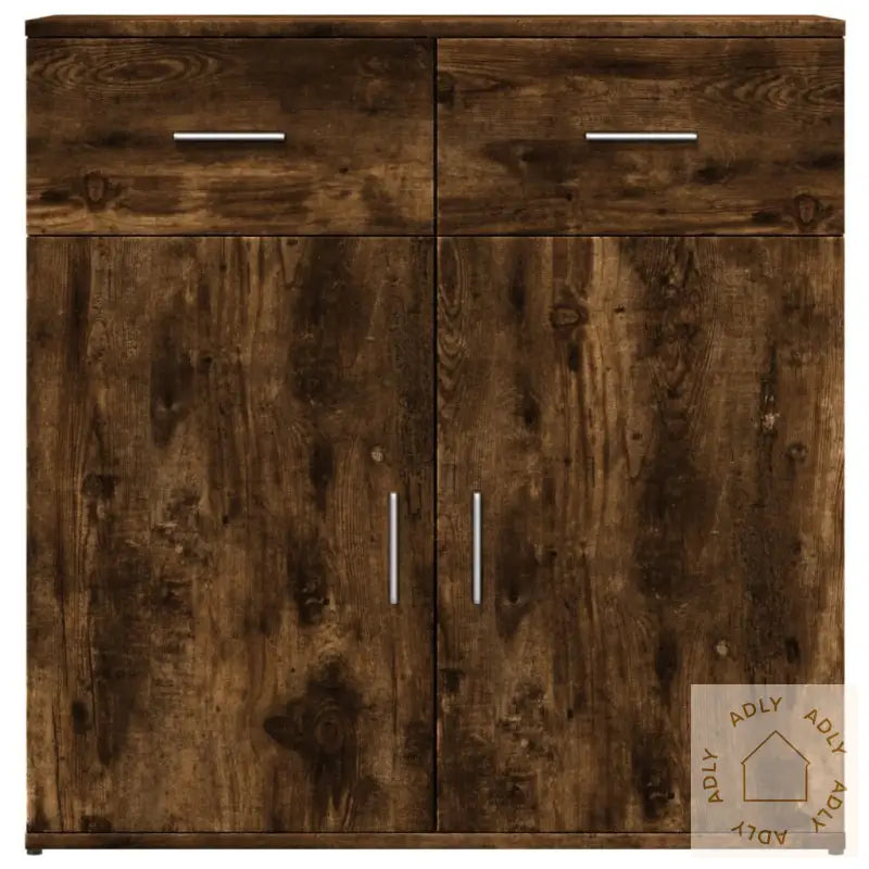 Skjenker 2 Stk Røkt Eik 79X38X80 Cm Konstruert Tre