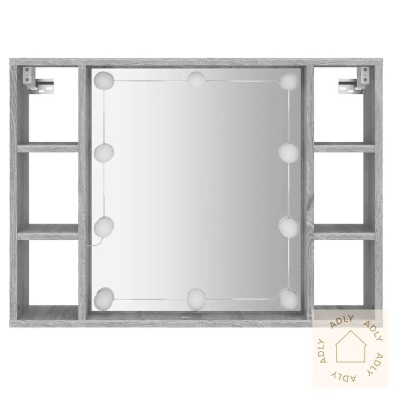 Speilskap Med Led Grå Sonoma 76X15X55 Cm