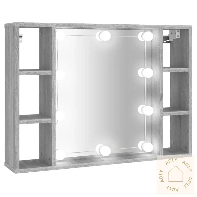 Speilskap Med Led Grå Sonoma 76X15X55 Cm