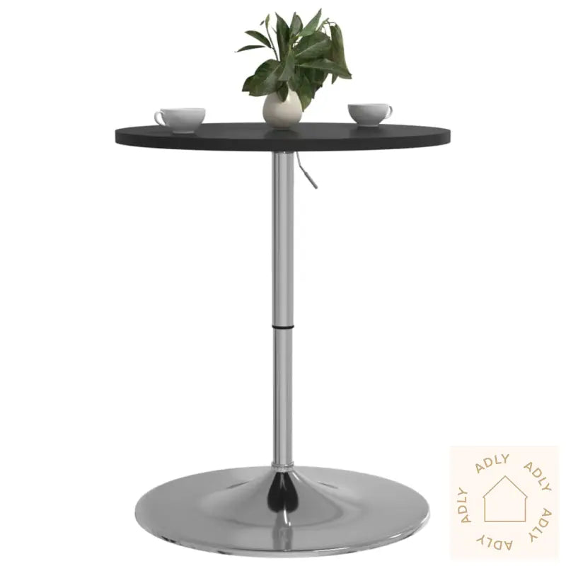 Barbord Svart 60X60X90 Cm Konstruert Tre Og Forkrommet Stål