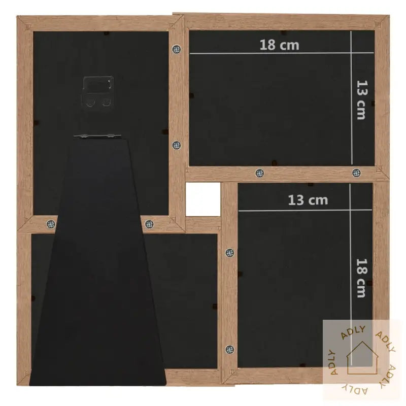 Fotorammekollasj For 4X(13X18 Cm) Bilde Lysebrun Mdf