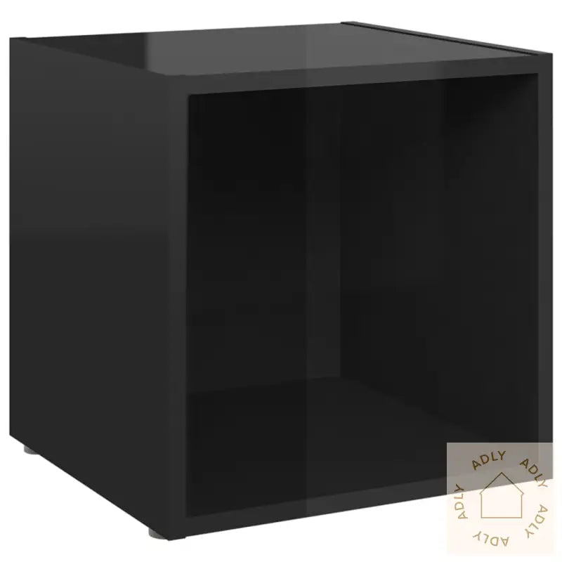 Tv-Benker 4 Stk Høyglans Svart 37X35X37 Cm Konstruert Tre
