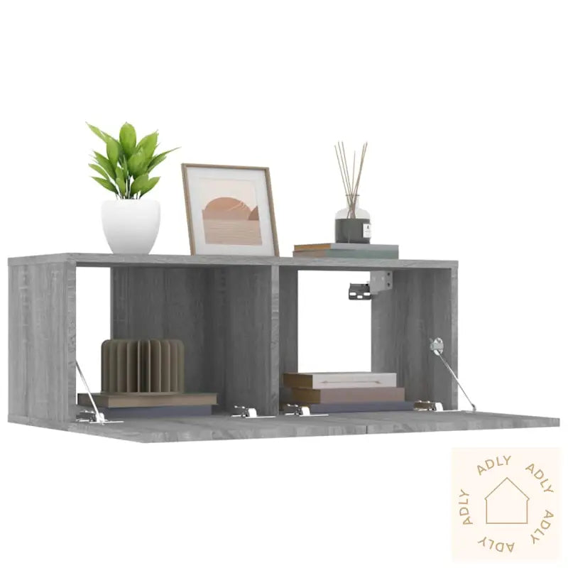 Tv-Benker 2 Stk Grå Sonoma 80X30X30 Cm Konstruert Tre