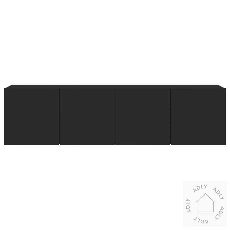 Veggmonterte Tv-Benker 2 Stk Svart 80X30X41 Cm