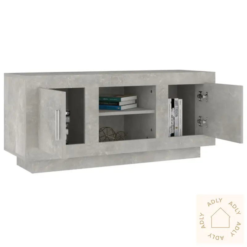 Tv-Benk Betonggrå 102X35X45 Cm Konstruert Tre