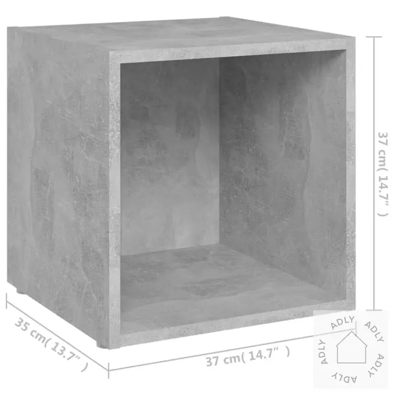 Tv-Benker 4 Stk Betonggrå 37X35X37 Cm Konstruert Tre