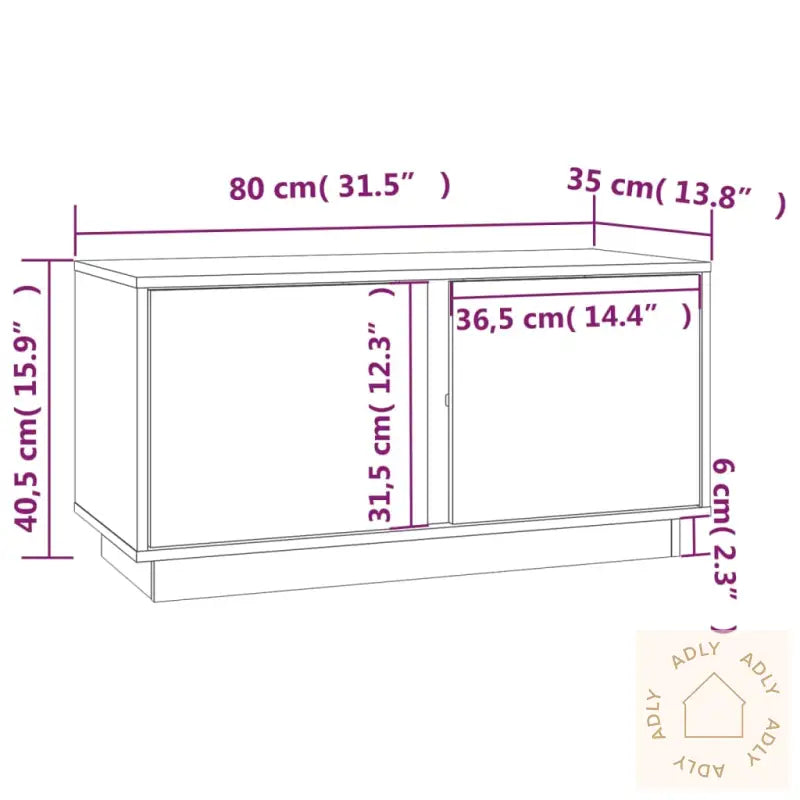 Tv-Benk 80X35X40,5 Cm Heltre Furu