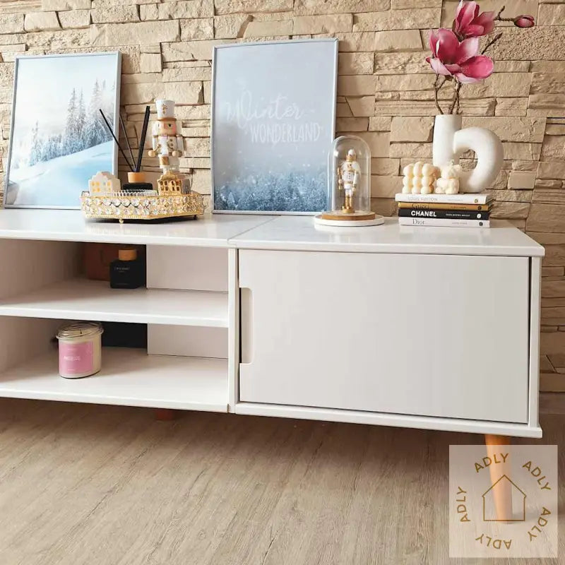 Tv-Benk Molde Hvit 158X40X49 Cm Heltre Furu