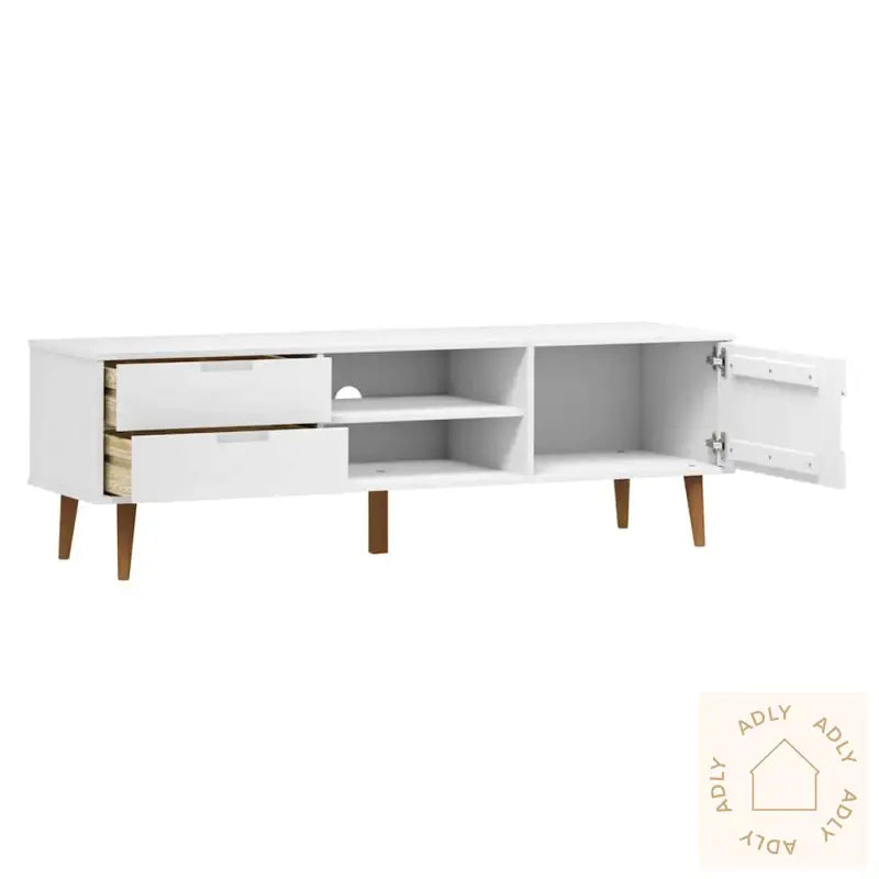 Tv-Benk Molde Hvit 158X40X49 Cm Heltre Furu