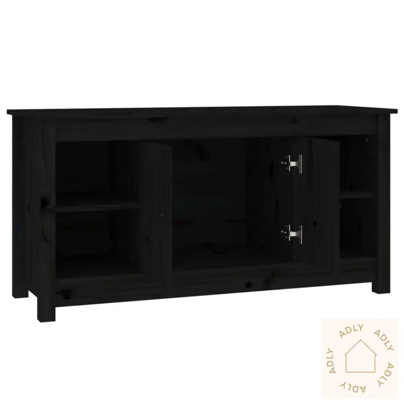 Tv-Benk Svart 103X36,5X52 Cm Heltre Furu