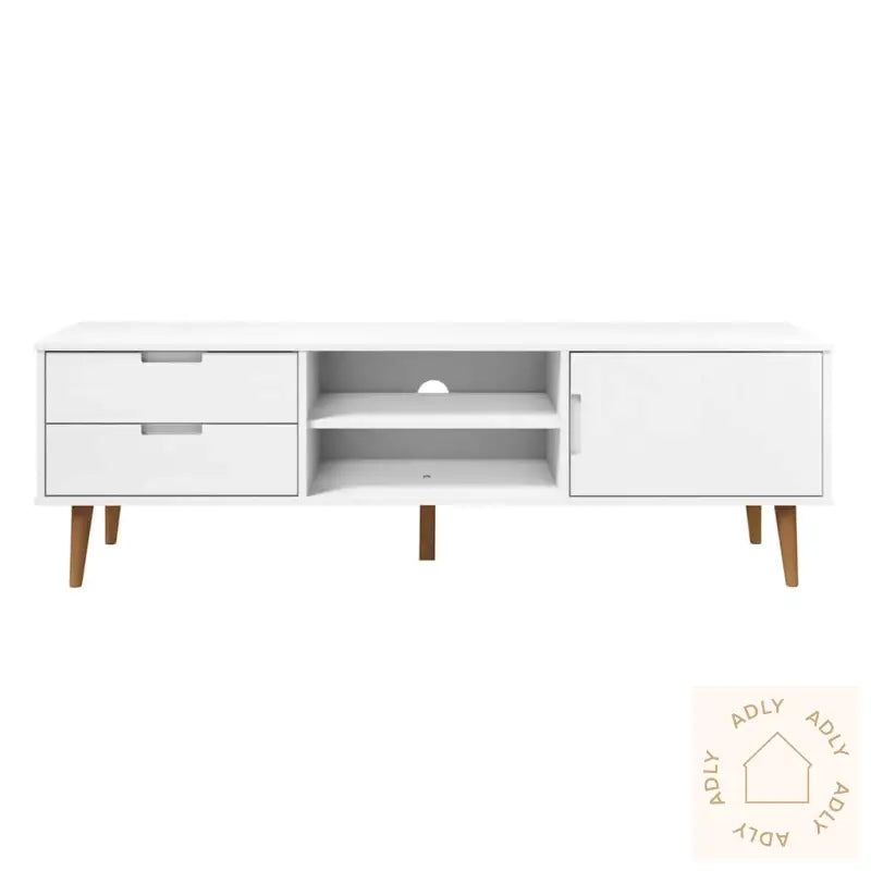 Tv-Benk Molde Hvit 158X40X49 Cm Heltre Furu