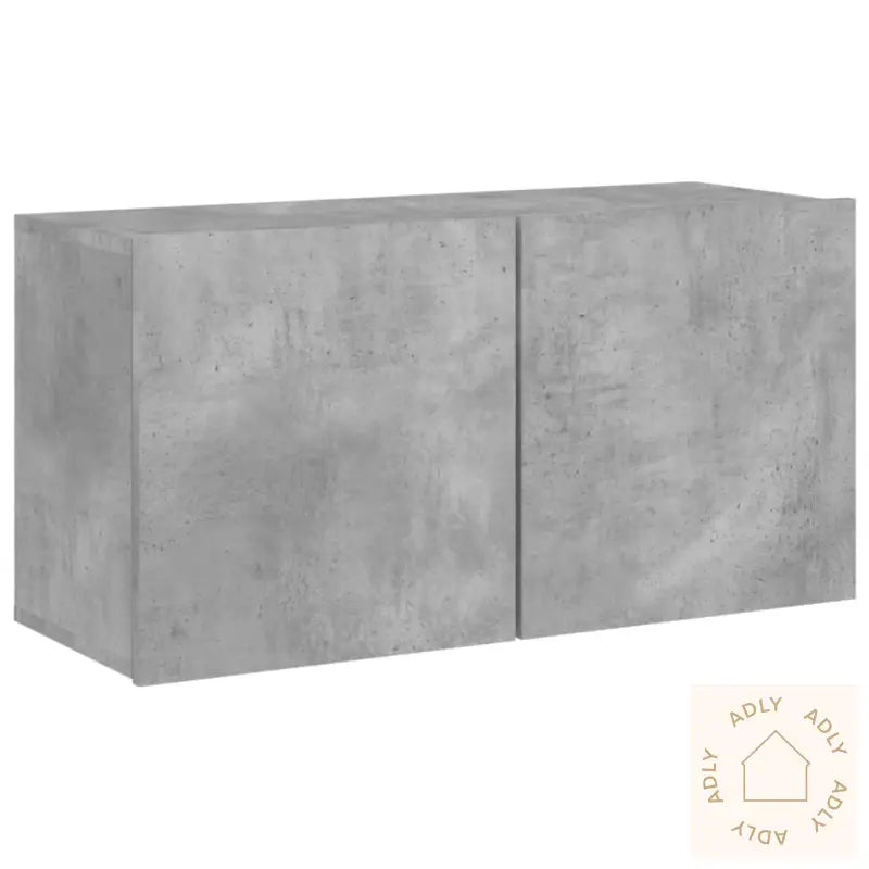 Vegghengt Tv-Benk Betonggrå 80X30X41 Cm