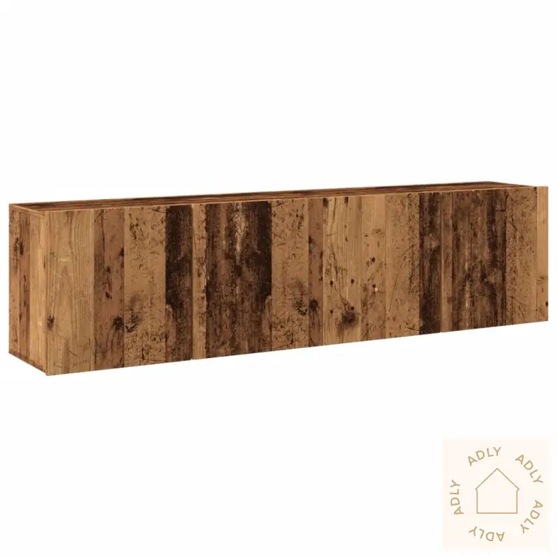 Veggmonterte Tv-Benker 2 Stk Gammelt Tre 80X30X41 Cm