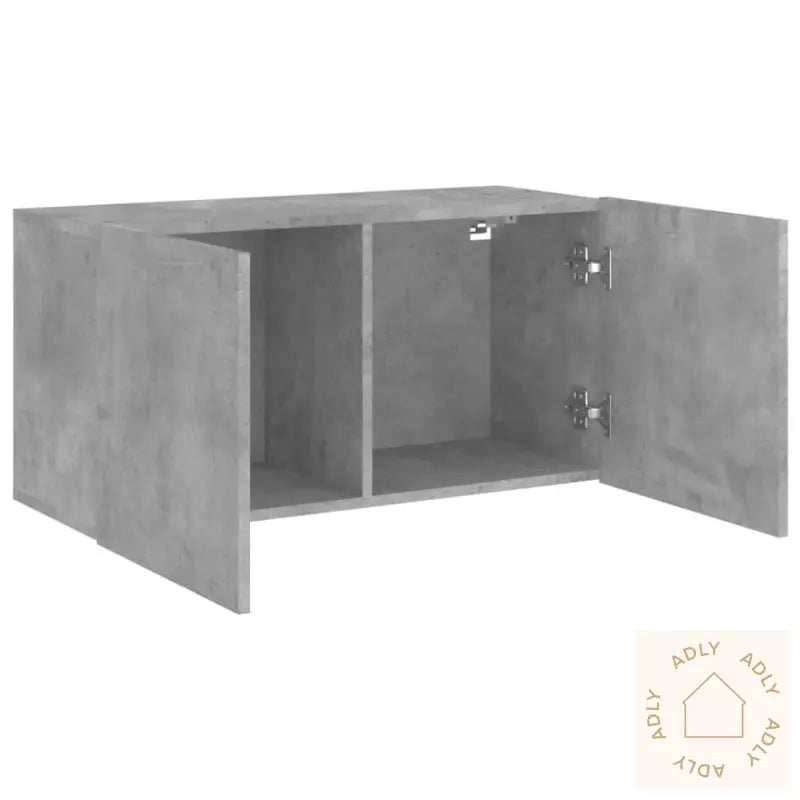 Vegghengt Tv-Benk Betonggrå 80X30X41 Cm