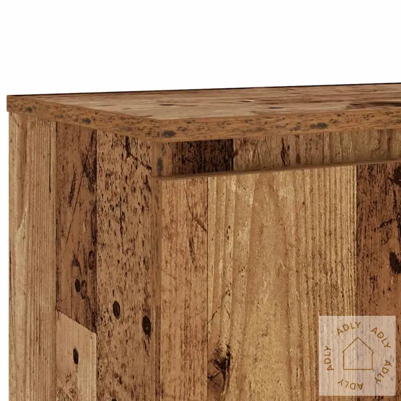 Tv-Benk Med Led-Lys Gammelt Tre 120X30X36 Cm Konstruert Tre