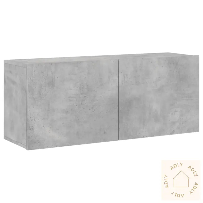 Vegghengt Tv-Benk Betonggrå 100X30X41 Cm