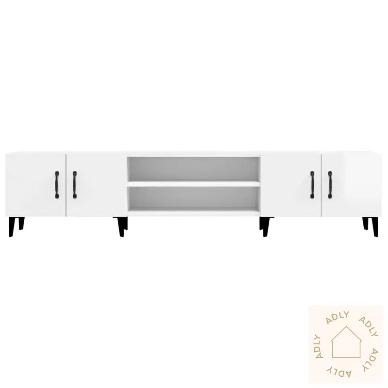 Tv-Benk Høyglans Hvit 180X31,5X40 Cm Konstruert Tre