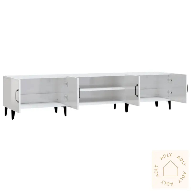 Tv-Benk Høyglans Hvit 180X31,5X40 Cm Konstruert Tre