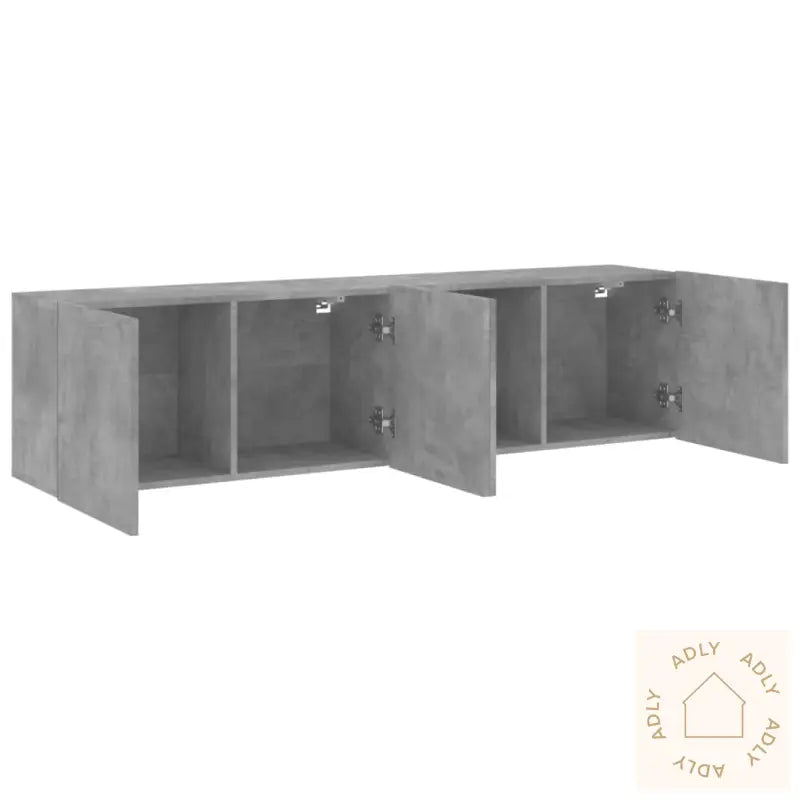 Veggmonterte Tv-Benker 2 Stk Betonggrå 80X30X41 Cm