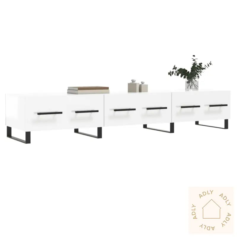 Tv-Benk Høyglans Hvit 150X36X30 Cm Konstruert Tre