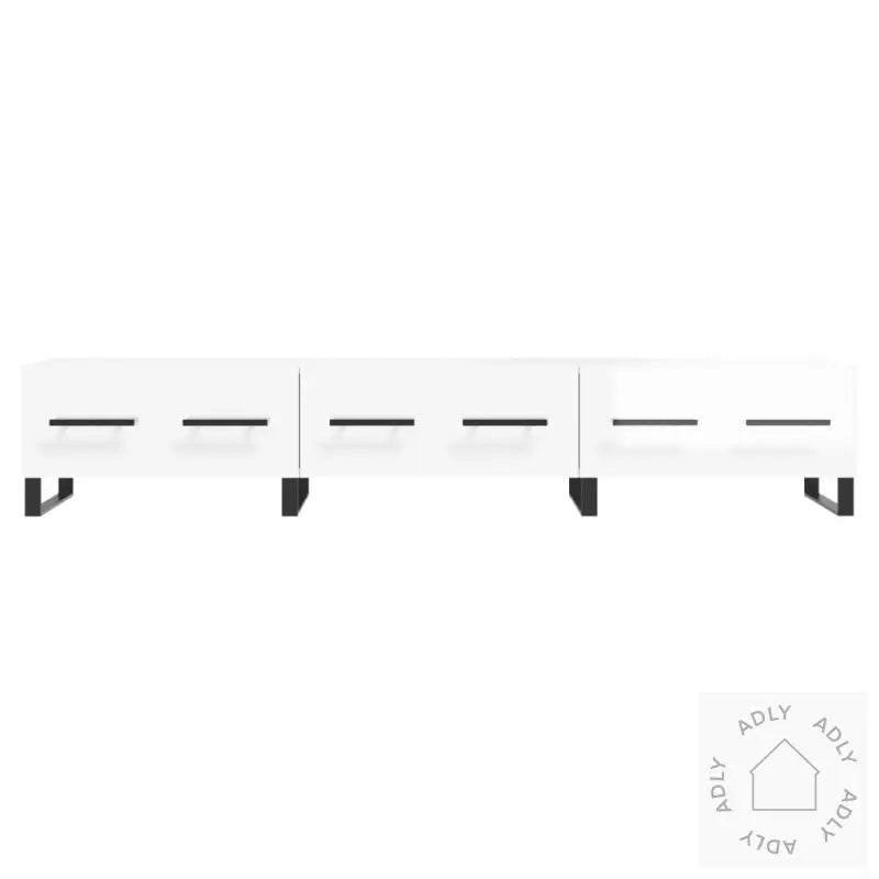 Tv-Benk Høyglans Hvit 150X36X30 Cm Konstruert Tre