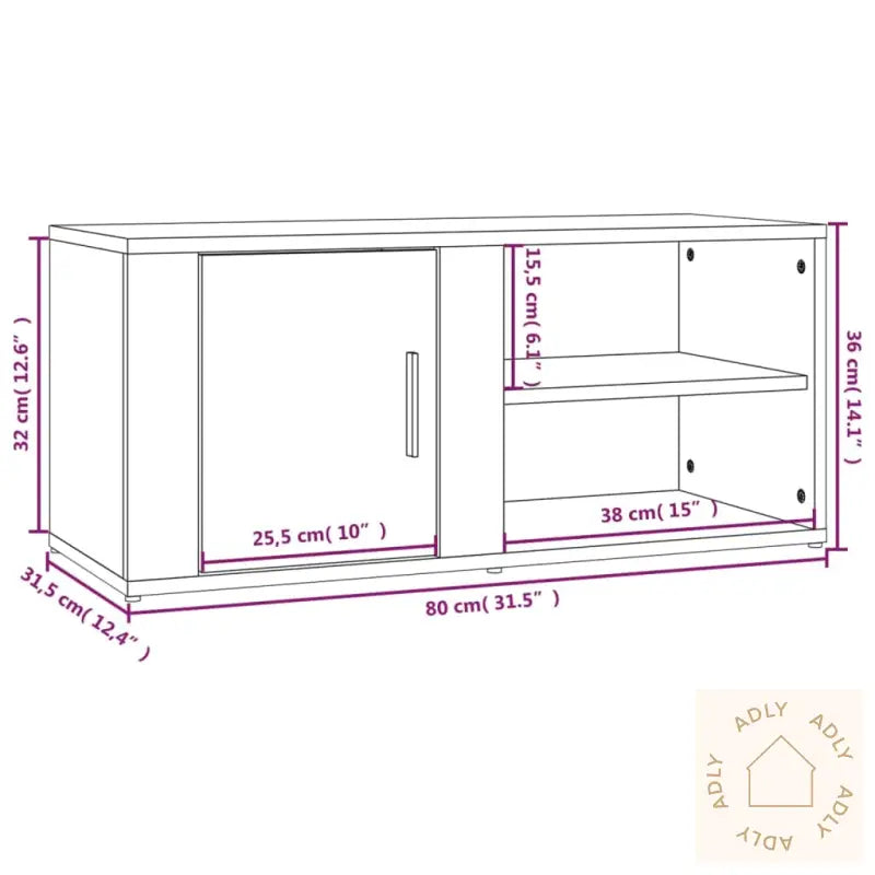 Tv-Benker 2 Stk Betonggrå 80X31,5X36 Cm Konstruert Tre