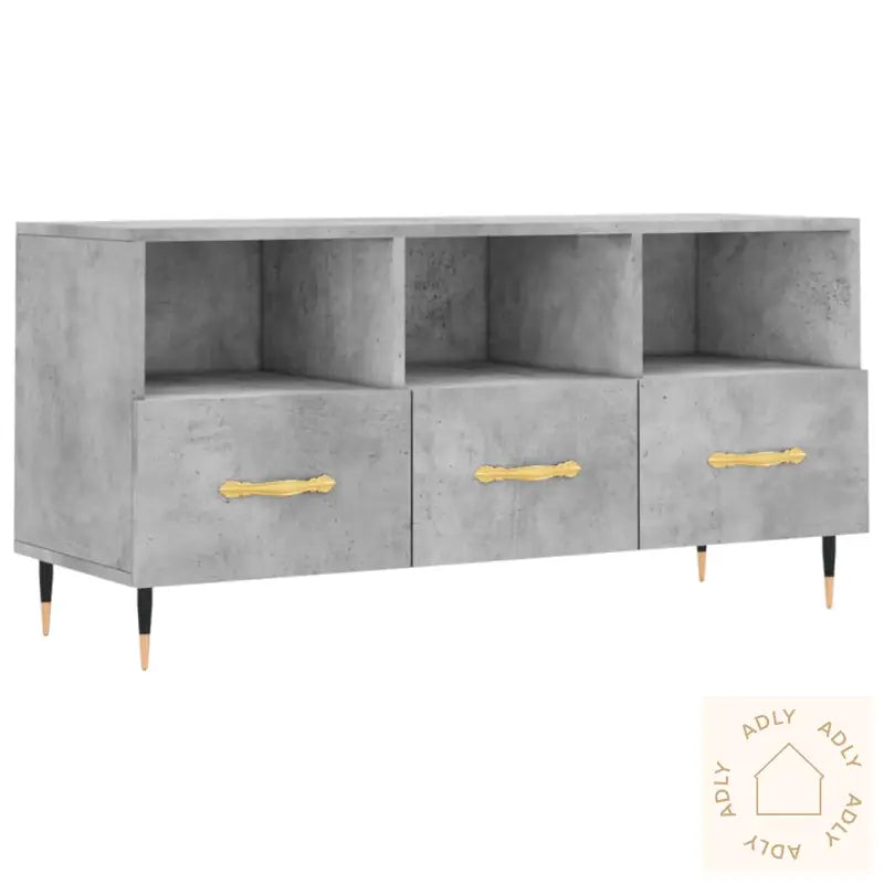 Tv-Benk Betonggrå 120X35X48 Cm Konstruert Tre