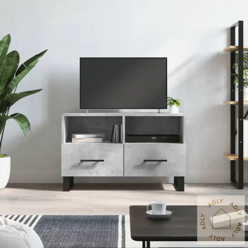 Tv-Benk Betonggrå 80X36X50 Cm Konstruert Tre