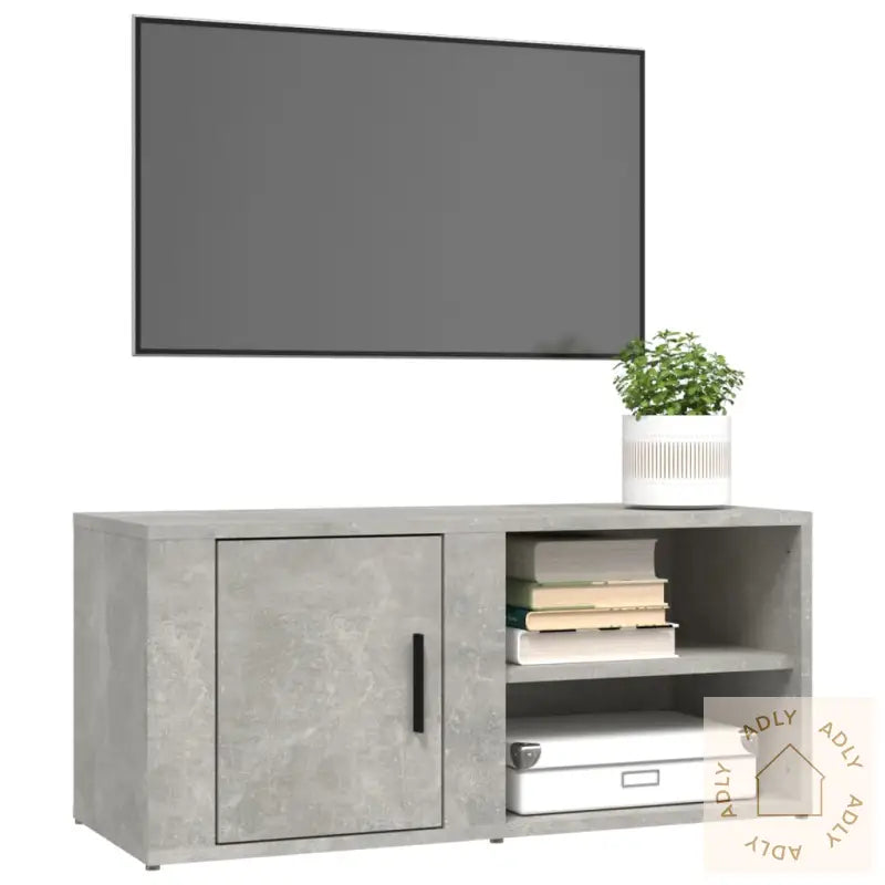 Tv-Benker 2 Stk Betonggrå 80X31,5X36 Cm Konstruert Tre
