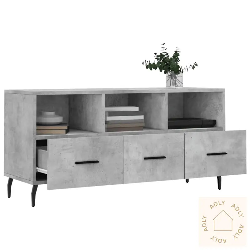 Tv-Benk Betonggrå 120X35X48 Cm Konstruert Tre
