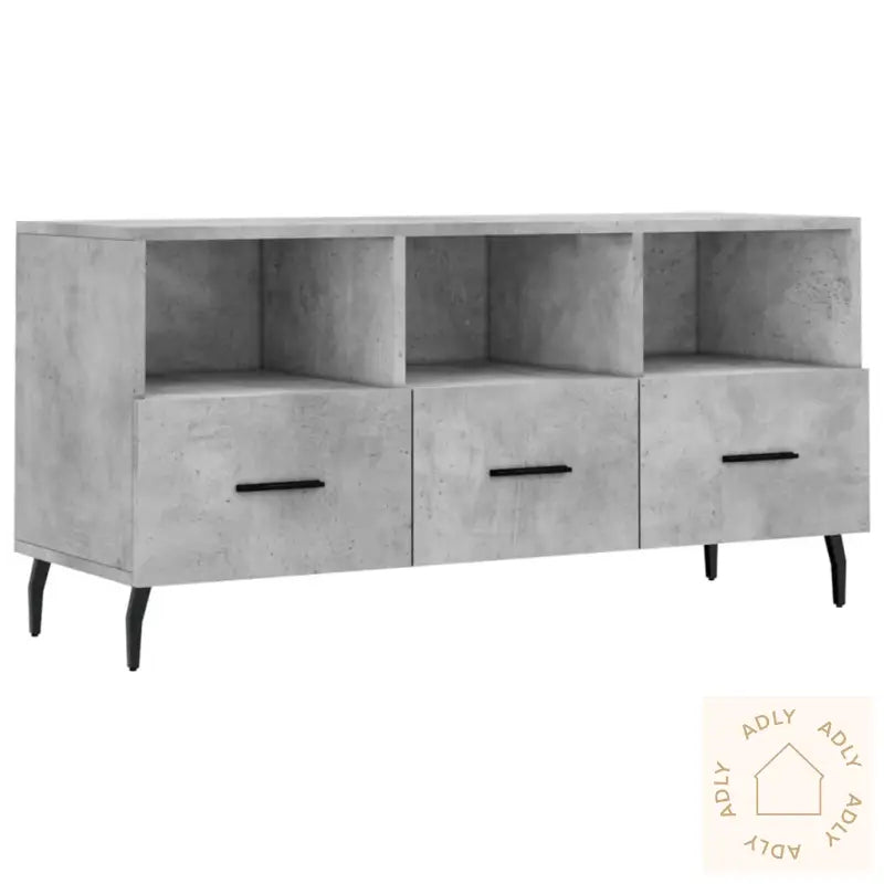 Tv-Benk Betonggrå 120X35X48 Cm Konstruert Tre