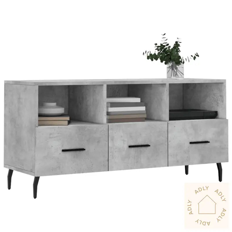 Tv-Benk Betonggrå 120X35X48 Cm Konstruert Tre