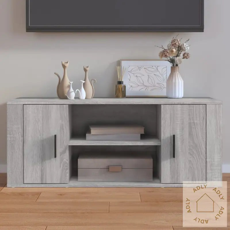 Tv-Benk Grå Sonoma 100X35X40 Cm Konstruert Tre