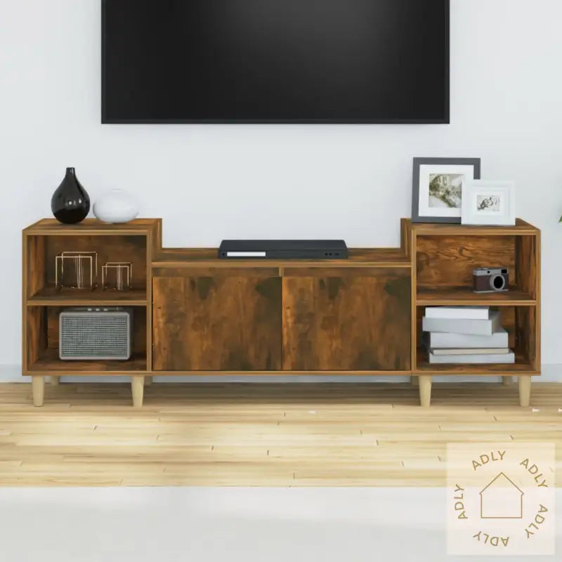 Tv-Benk Røkt Eik 160X35X55 Cm Konstruert Tre