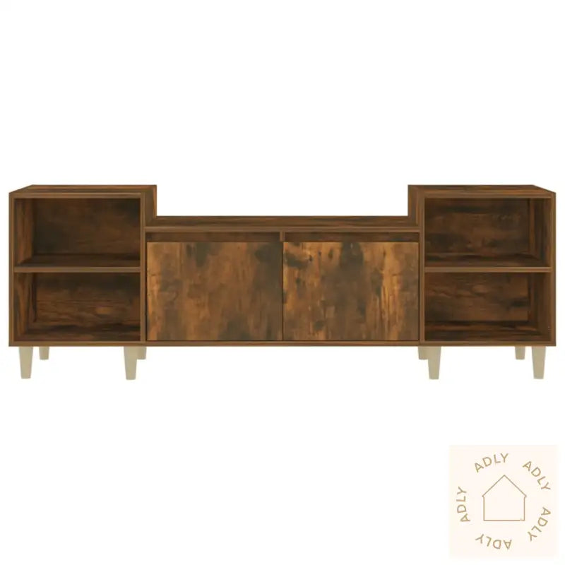 Tv-Benk Røkt Eik 160X35X55 Cm Konstruert Tre