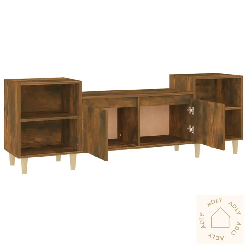 Tv-Benk Røkt Eik 160X35X55 Cm Konstruert Tre