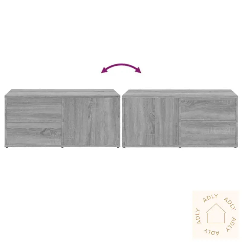 Tv-Benk Grå Sonoma 80X34X36 Cm Konstruert Tre