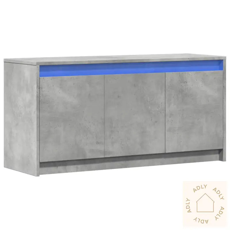 Tv-Benk Med Led Betonggrå 100X34X50 Cm Konstruert Tre