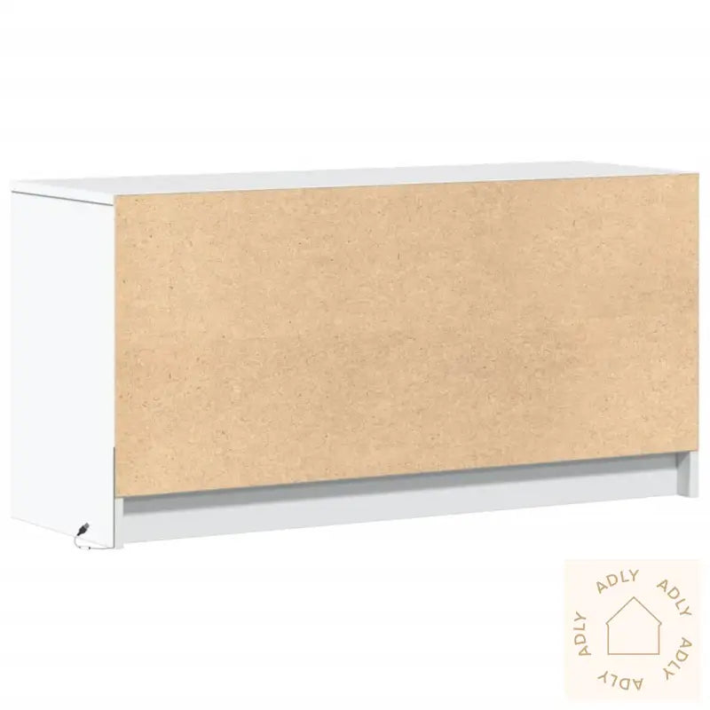 Tv-Benk Med Led Hvit 100X34X50 Cm Konstruert Tre